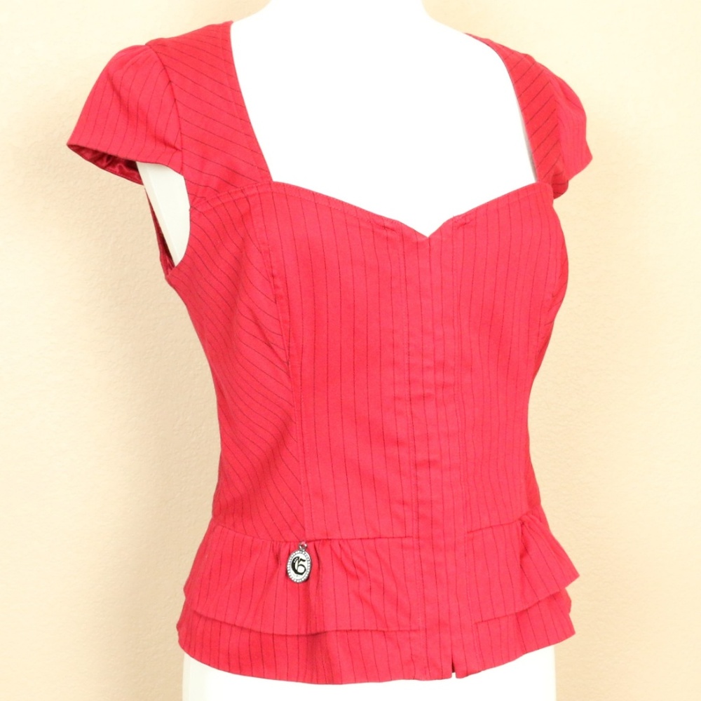 Guess Red Sweetheart Neckline Corset Top